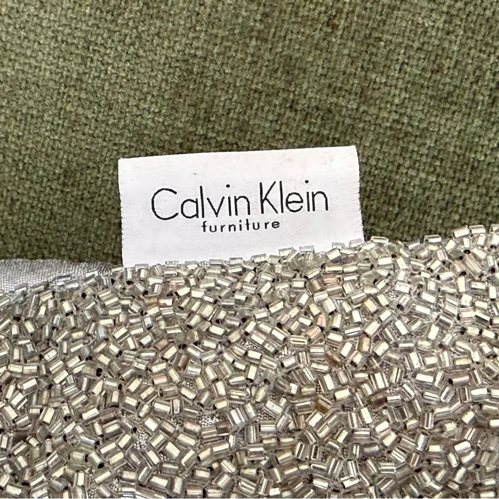 LAST CALL 🍺 FINAL PRICE • Calvin Klein | Silver Beaded Accent Pillow